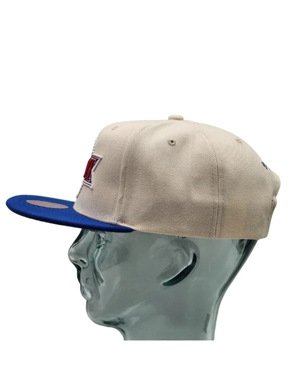 NFL Super Bowl XXVI 26 Mitchell And Ness Snapback Hat Cream Blue NWT